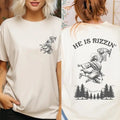He Is Rizzin' Shirt, Funny Jesus Shirt, Humor Easter Shirt, Christian Easter Shirt, Jesus Playing Basketball  T-shirt,...