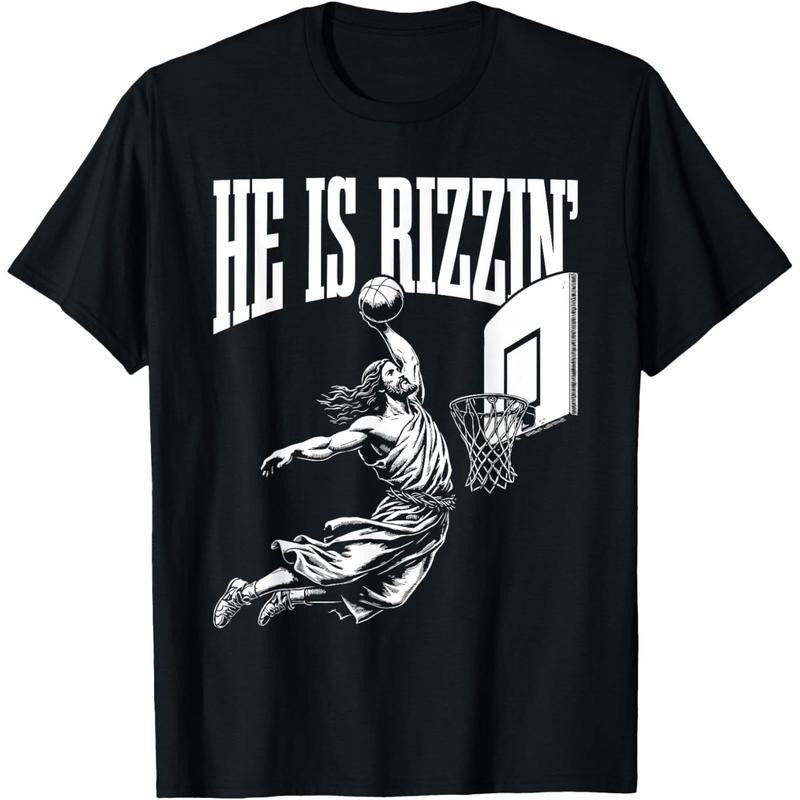He Is Rizzin Funny Jesus Basketball Meme T-Shirt Hoodie, Sweatshirt | GrindPrints.com
