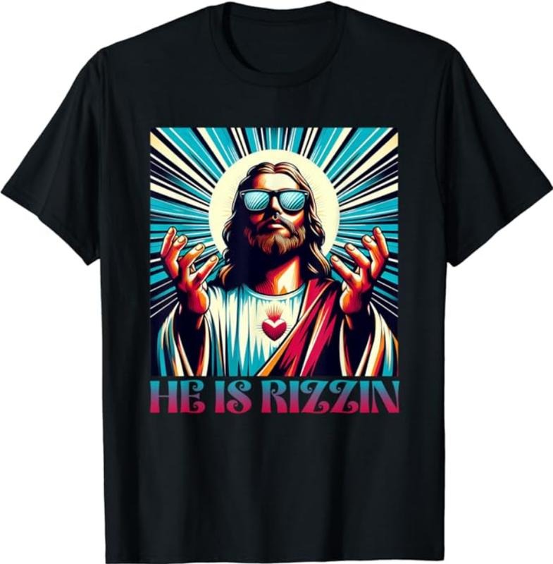 He Is Rizzin Happy Easter Day Jesus Is Risen Men Women Kid T-Shirt Unisex Tee Hoodie, Sweatshirt | GrindPrints.com