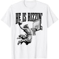 He Is Rizzin Shirt Basketball Jesus Retro Easter Christian T-Shirt Hoodie, Sweatshirt | GrindPrints.com