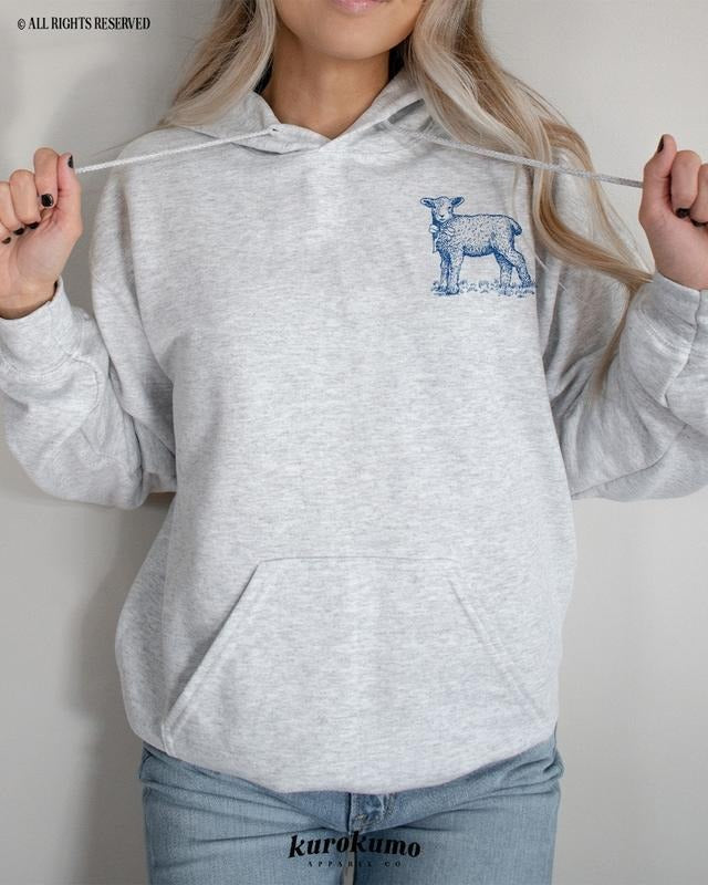 He Left The 99 To Rescue Me Bible Verse Hoodie Blue Coquette Sweatshirt Faith Based Clothing Soft Girl Aesthetic...