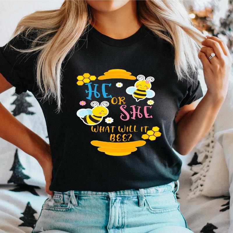 He She What Will Bee Matching Gender Reveal Party Baby Announcement Shirt T-Shirts, Hoodie, Sweatshirt