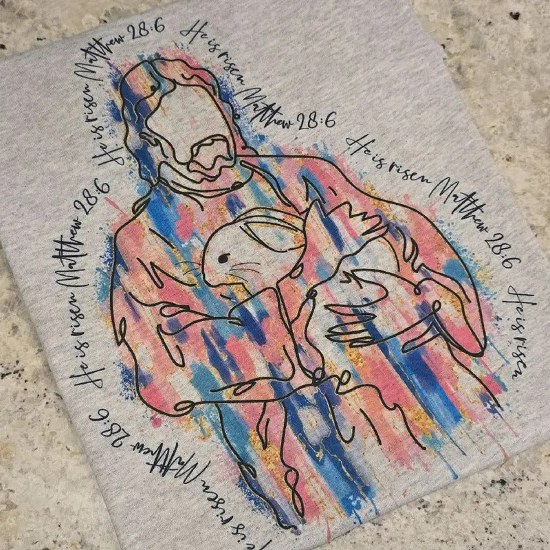 He is risen Easter Graphic Tee or Sweatshirtstyle{n002}2 Hoodie, Sweatshirt | GrindPrints.com