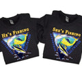 He's Fishing - She's Fishing Offshore Saltwater Unisex Crewneck Sweatshirt T-Shirts, Hoodie | GrindPrints.com