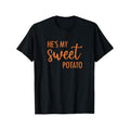 He's my sweet potato, I'm a Thanksgiving Valentine T-shirt, black casual short-sleeved men's sports T-shirt Made in USA...