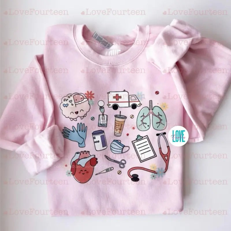 Healthcare Essentials Crewneck Sweatshirt, sweatshirt hot trend T-Shirts, Hoodie | GrindPrints.com