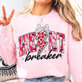 Heart breaker Checkered Sweatshirt Retro Valentine  , Single , Anti Valentine's Day , Funny Valentine , Valentine...