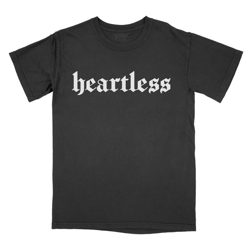 Heartless - Comfort Colors Tee PRINTED FONT Hoodie, Sweatshirt | GrindPrints.com