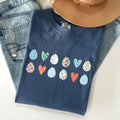Hearts and Eggs, Colorful Easter Comfort Colors Tshirt, Women's Crew Neck, Crewneck Hoodie, Sweatshirt | GrindPrints.com