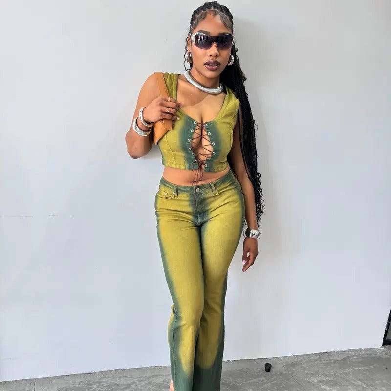 Heat Wave Yellow Wash Denim Straight Leg Pant T-Shirts, Hoodie, Sweatshirt | GrindPrints.com