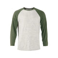 Heather Raglan T-Shirt - Oatmeal & Moss Hoodie, Sweatshirt | GrindPrints.com