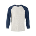 Heather Raglan T-Shirt - Oatmeal & Navy Hoodie, Sweatshirt | GrindPrints.com