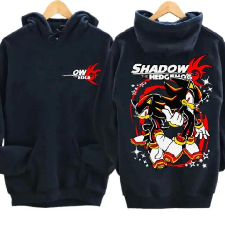 Hedgeh0g Shad0w Anime Hoodie, Anime Vintage Grunge Gothic Metal Graphic Hoodie 2 sided, Japanese Anime Pullover T-Shirts,...