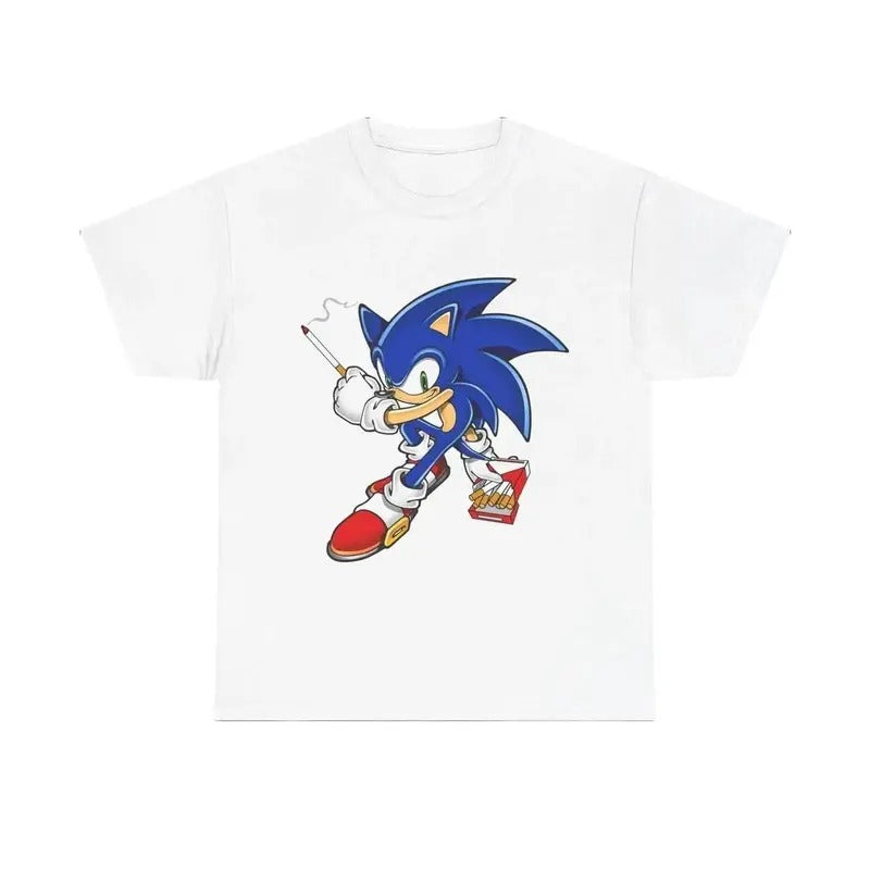 Hedgehog Smoking Funny Meme Shirt - Unisex Heavy Cotton Tee - Fabric Hoodie, Sweatshirt | GrindPrints.com