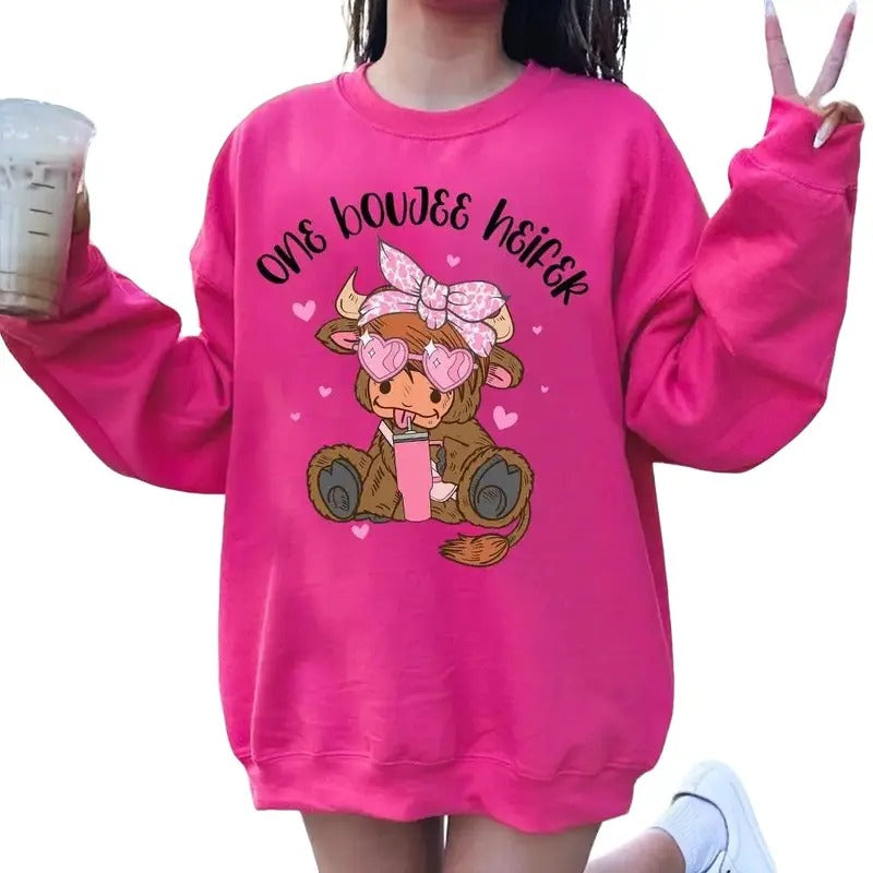Heifer Valentine Shirt, Highland Cow Valentine Sweatshirt, Valentine Day Western Country Shirt, Love Cow Valentines Day,...