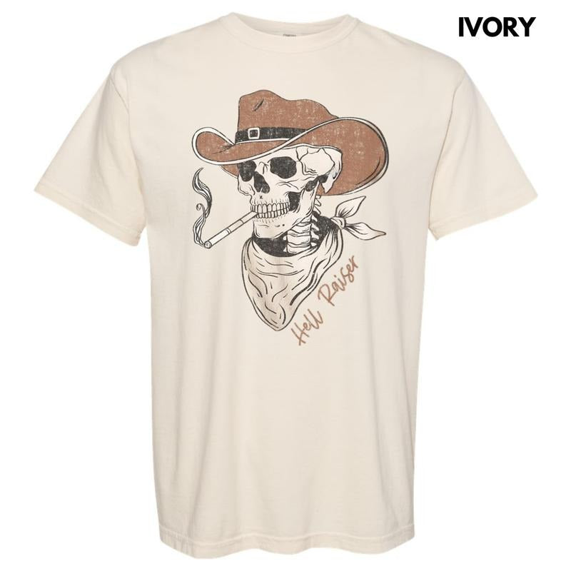 Hell Raiser Cowboy Comfort Colors T-Shirt Hoodie, Sweatshirt | GrindPrints.com