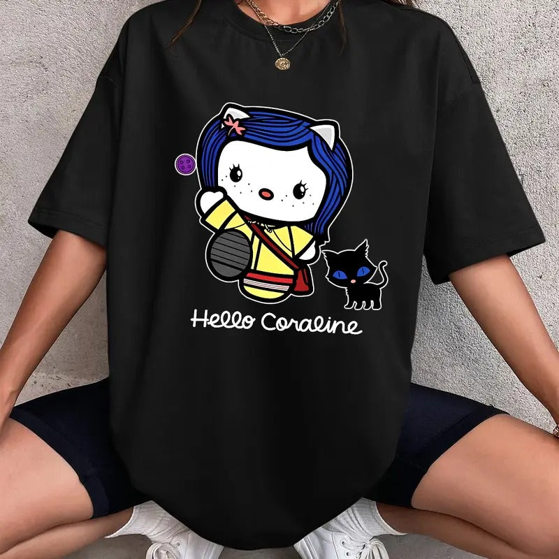 Hello Coraline T-Shirt, Couple Sweatshirt, Hello Valentine's Day Hoodie | GrindPrints.com