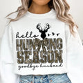 Hello Hunting Season Goodbye Husband Sweater, Camo Coquette Bow Tee, Hunting Camo Dude Shirt, Girls Camo Bow Sweatshirt,...