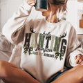 Hello Hunting Season Goodbye Husband Sweatshirt, Camo Coquette Bow Sweatshirt, Hunting Camo Dude Print Sweatshirt, Girls...