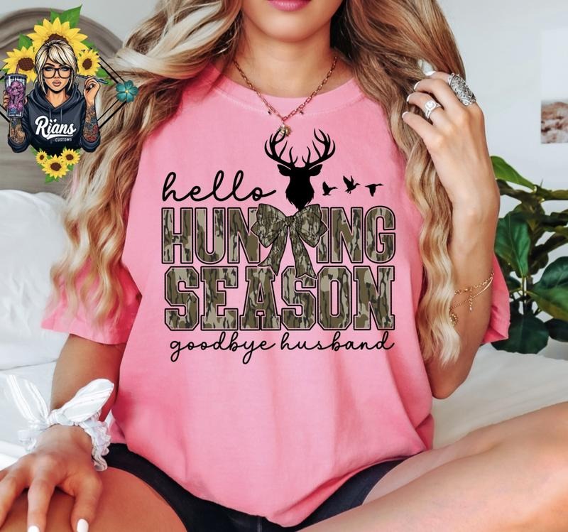 Hello Hunting Season, Goodbye Husband Unisex Tshirt Hoodie, Sweatshirt | GrindPrints.com