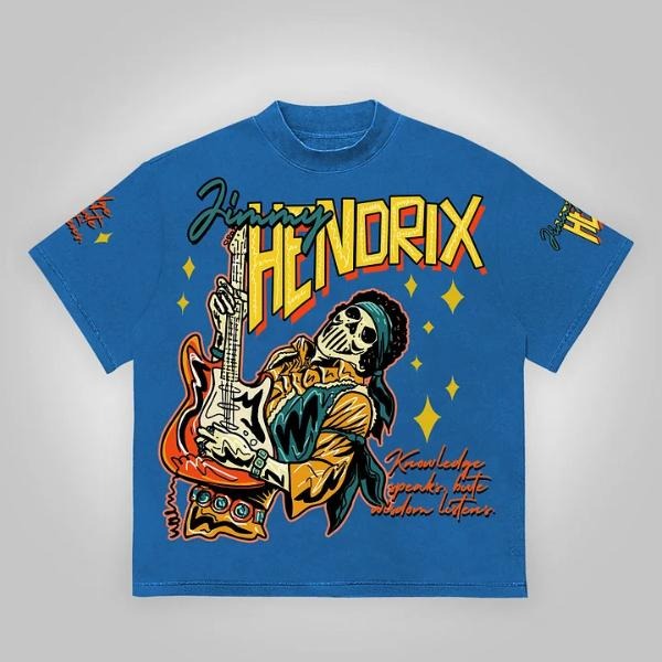 Hendrix Fashion Guitarist Graphic Cotton T-Shirt Hoodie, Sweatshirt | GrindPrints.com