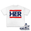 Her Shirt To Match Sneaker, 6S White And Midnight Navy Unisex Shirt Hiphop Rap Tee, Streetwear Y2K Shirt Cotton Menswear...