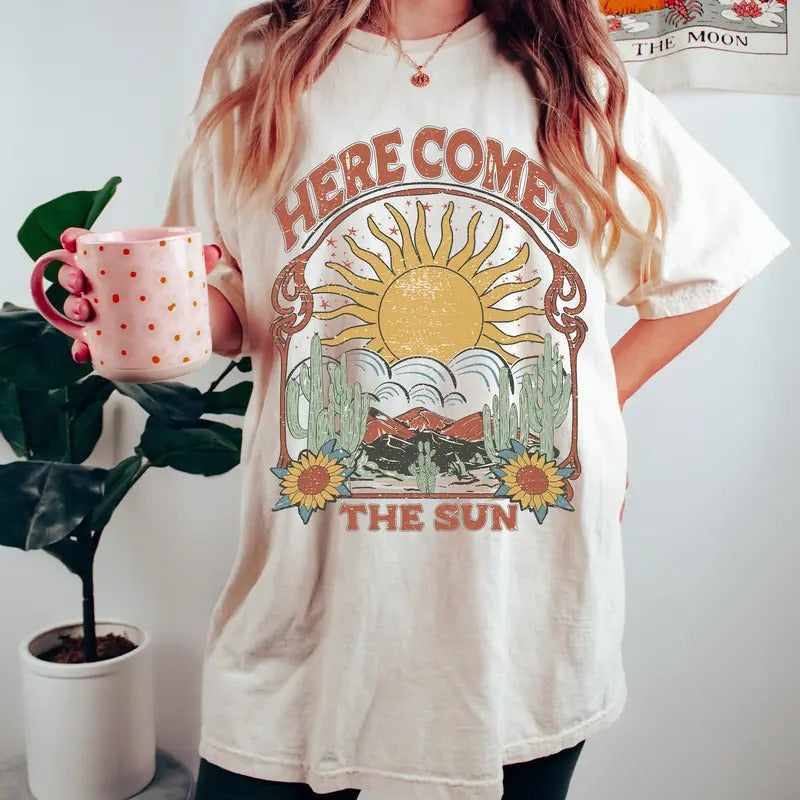 Here Comes the Sun T-Shirt, Unisex Shirt, hot trend just came out 2024 Hoodie, Sweatshirt | GrindPrints.com