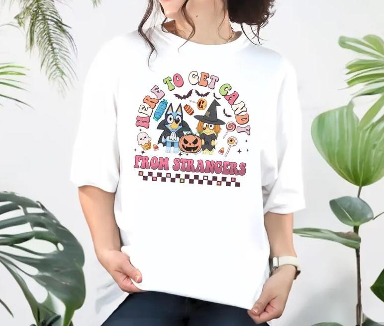 Here To Get Candy From Stranger Blu.ey Shirt, Blu.ey and Friends Masquerade Shirt Hoodie, Sweatshirt | GrindPrints.com