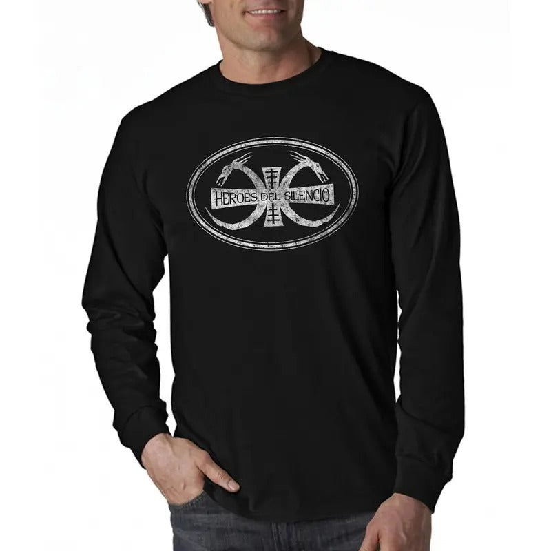 Heroes Del Silencio Bunbury Distressed Logo B Long Sleeve Casual Classic T-Shirts, Hoodie, Sweatshirt