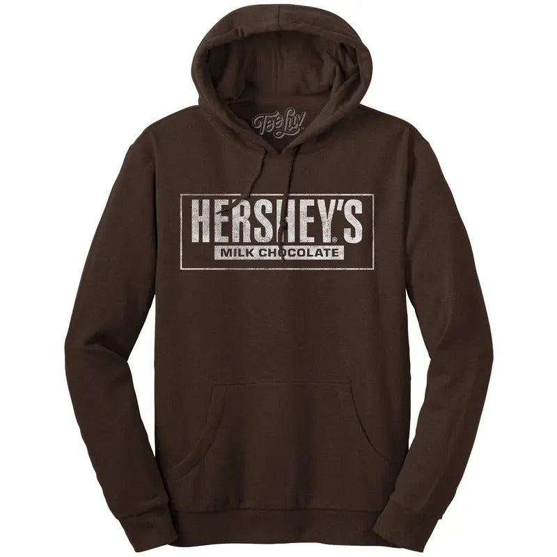 Hershey's Milk Chocolate Pullover Hooded Sweatshirt - Brown T-Shirts, Hoodie | GrindPrints.com