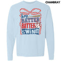 Hey Batter Swing Long Sleeve Comfort Colors T-Shirt 'NLB' Hoodie, Sweatshirt | GrindPrints.com