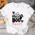 Hey Boo Nurse T-Shirt, Nurse Halloween Party Gift Shirt, Matching Spooky Nurse Tee, Nursing School Crew Party Tee, Spooky...