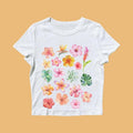 Hibiscus Flower Baby Tee, Vintage Collage Aesthetic Seashell Baby Tee, Coastal Grandma Cute Women's T-Shirt Hoodie,...