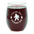 Hide and Seek Champion Wine Glass Funny Sarcastic Bigfoot Sasquatch Joke Novelty Cup-15 oz Funny Wine Glass Funny...