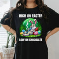 High On Easter Low On Chocolate Tshirt Sweatshirt, Happy 420 Easter Day Bunny Smoking Weed Marijuana Funny 420, Unisex...