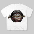 High Quality Thorn Diamond Lips Print T-shirt, Vintage Graphic Tee, Y2k Clothing, Unisex Cotton Crewneck T-Shirt