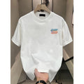 High-end Short Sleeve T-shirt for Men, Trendy Round Neck, Simple Print, Versatile, Fashion Brand, Light Luxury, Stylish...