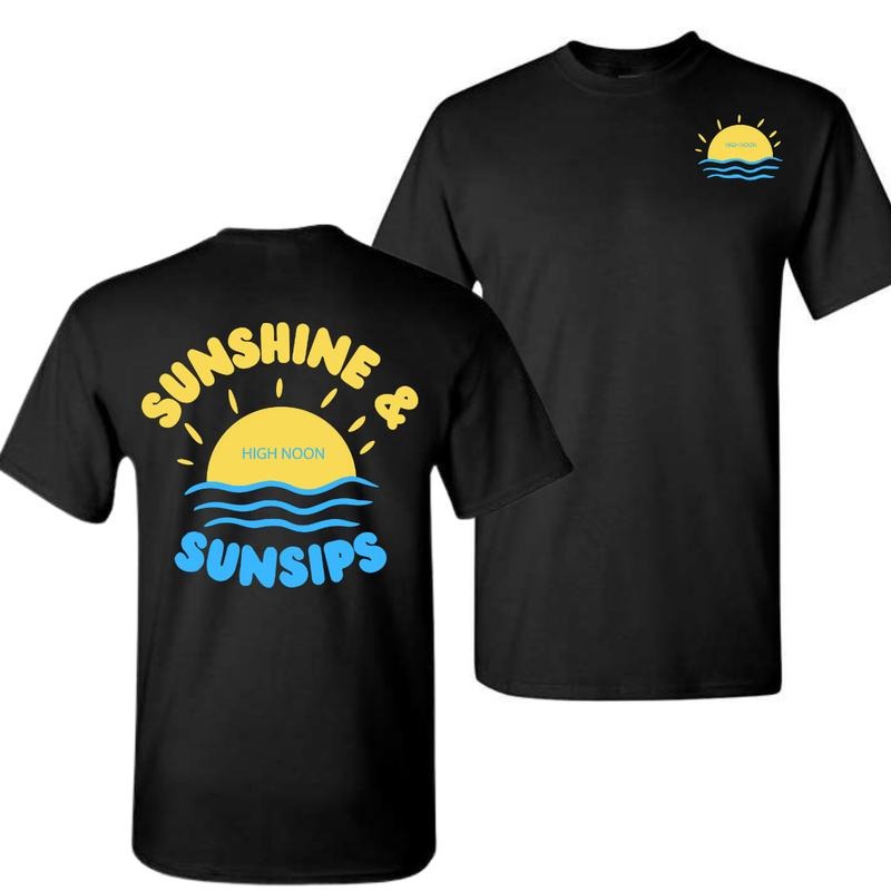 High noon Crewneck Shirt, Sunshine And Sunsips, Nooners Pullover Hoodie, Sweatshirt | GrindPrints.com