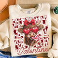 Highland Cow | Retro Valentine Coquette Sweatshirt | Heart Western Designs T-Shirts, Hoodie | GrindPrints.com