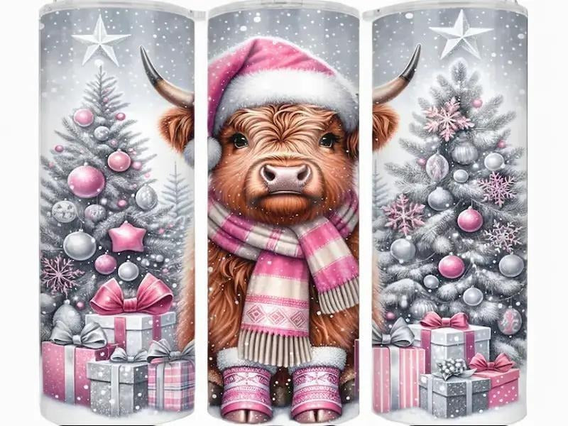 Highland Cow Christmas 20oz Tumbler T-Shirts, Hoodie, Sweatshirt | GrindPrints.com
