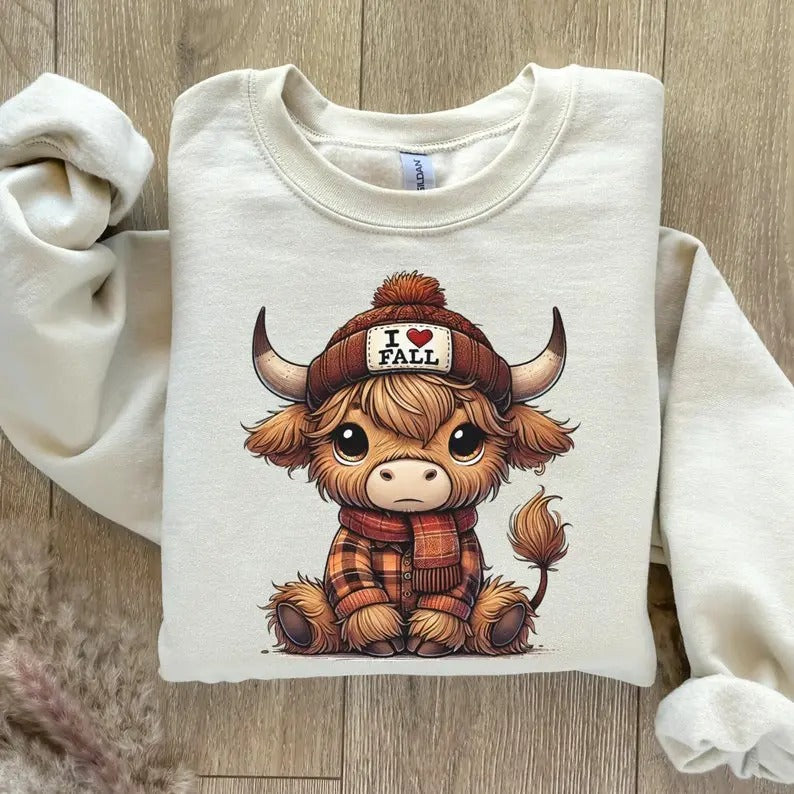Highland Cow Sweatshirt, Highland Cow Hoodie, Highland Cow Sweatersstyle{n002}2 T-Shirts | GrindPrints.com