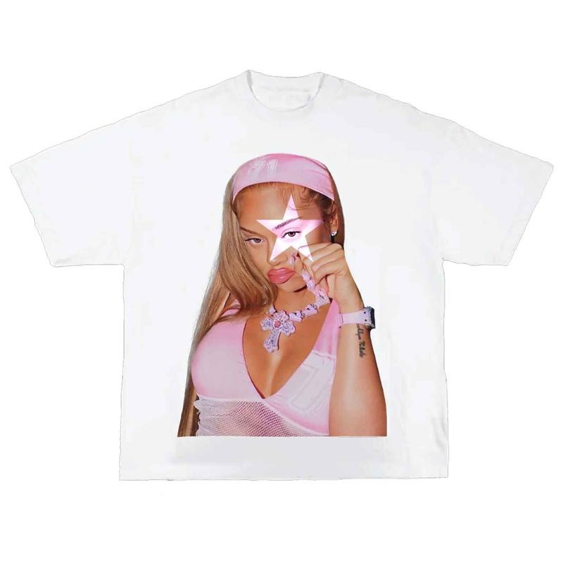 Hip Hop Your Style with Latto Star Pink Cute Tee Top Womenswear Streetwear Hoodie, Sweatshirt | GrindPrints.com