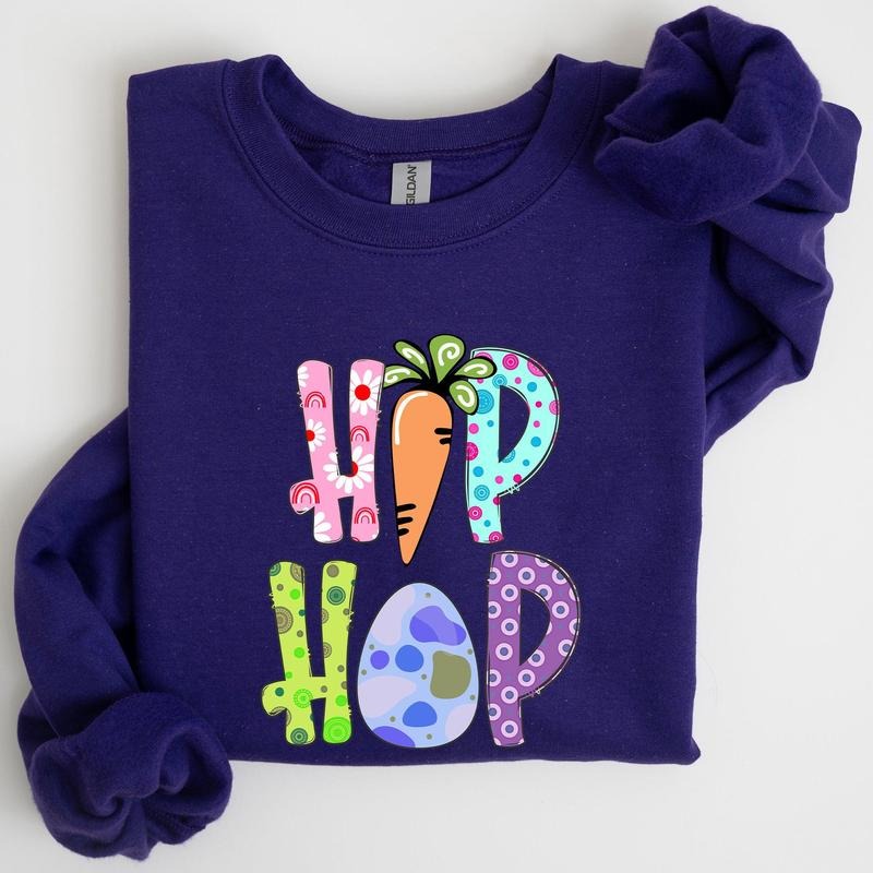 Hip Hop, Easter, Colorful Sweatshirt, Women's Crew Neck, Crewneck T-Shirts, Hoodie | GrindPrints.com