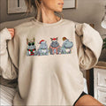 Hippopotamus Christmas Sweater, Retro Hippo Christmas Sweatshirt, Christmas Hippopotamus Hoodie Hippo for Xmas Crewneck...