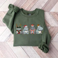 Hippopotamus Christmas Sweatshirt, Retro Hippo Shirt, Holiday Sweaters, Christmas Gift, Christmas Crewneck, Womens...