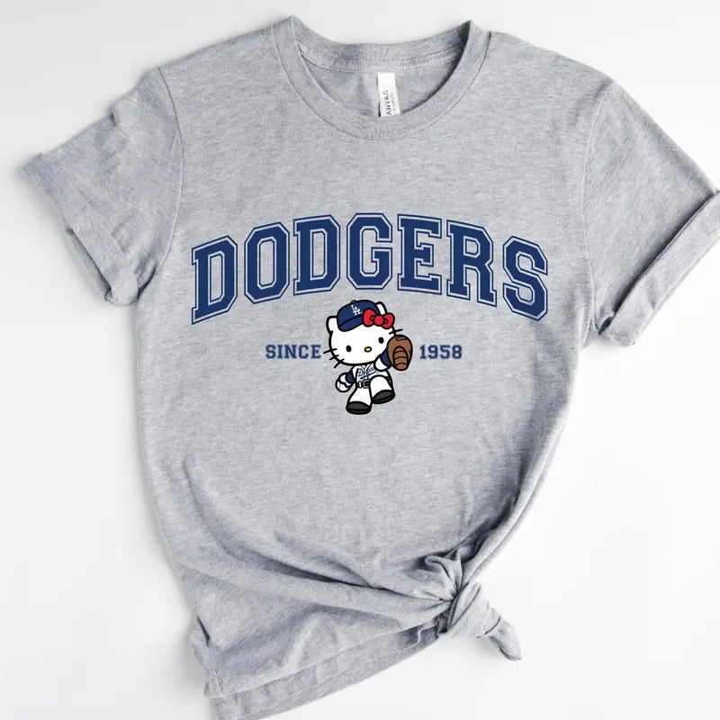 Hk D0dgers Since 1958 Baseball T Shirt, Cute Baseball Fan Apparel, Varsity Blue Baseball Shirt, Game Day Outfit, Sport...