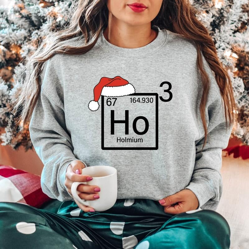 Ho 3 Christmas 2023 Sweatshirt, Holmium Santa Hat Sweater, Matching Chemistry Teacher X-mas Party Hoodie, Science Teacher...