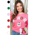 Ho Ho Ho Santa Sequin Graphic Long Sleeve T-Shirt Hoodie, Sweatshirt | GrindPrints.com