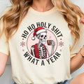 Ho Ho Holy Shit What A Year Shirt, Christmas Sweatshirt, Funny Christmas, Trendy Designs For Christmas Cotton Fabric Hoodie