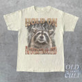 Hold On I'm Overstimulated Vintage T-Shirt, Retro Raccoon Bootleg Shirt, Adult T Shirt, Funny Raccoon Shirt, Meme T...